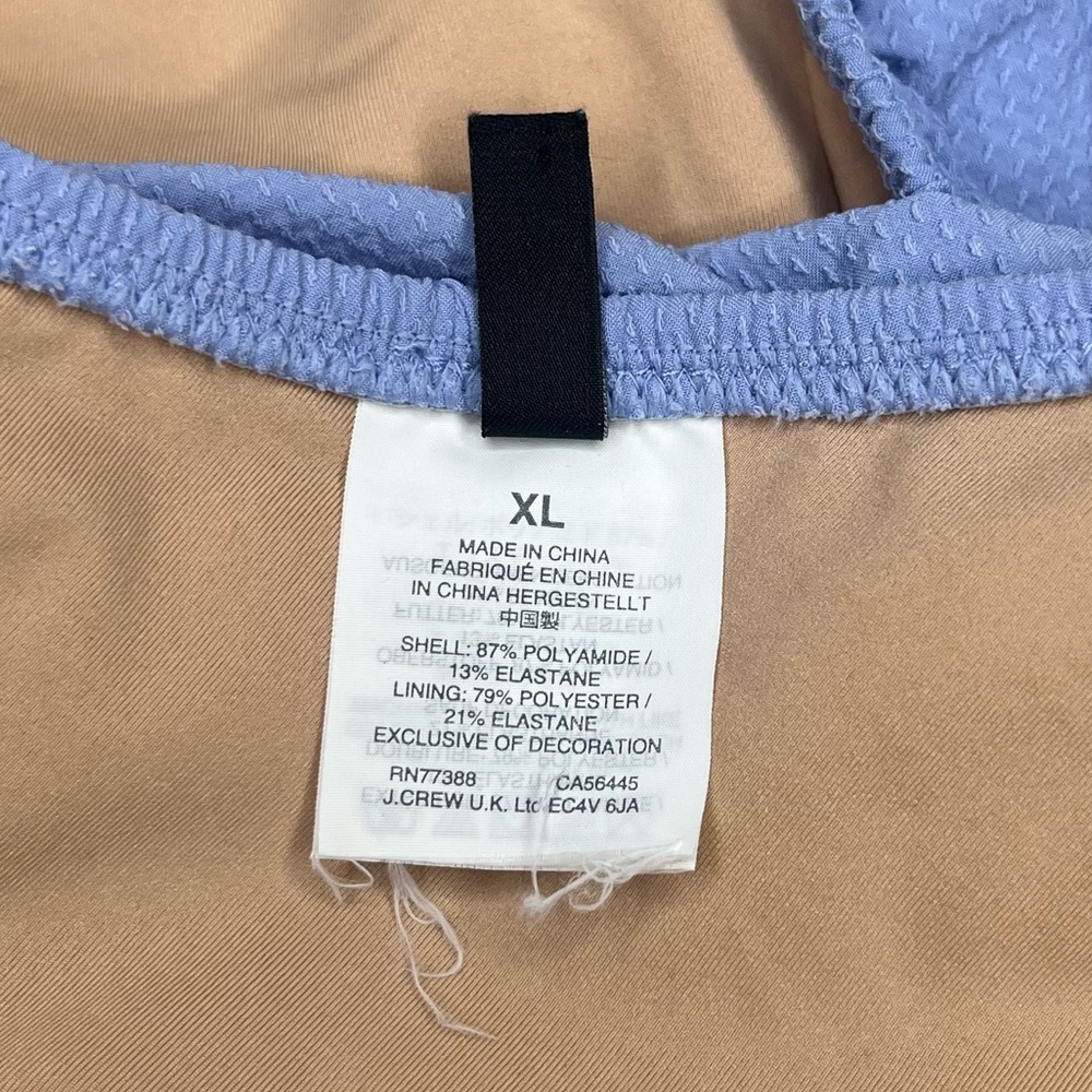 J. Crew Periwinkle Rick Rack One Shoulder Ruffle Bikini Top W - Picture 4 of 5